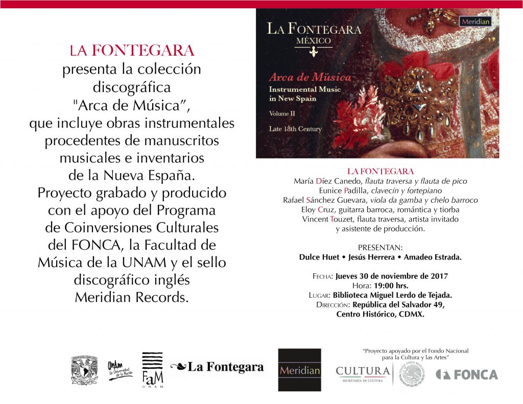 Flyer Presentación La Fontegara